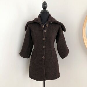 Piazza Sempione Brown knit cardigan sweater